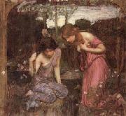 John William Waterhouse Study for Nymphs finding the Head of Orpheus Sweden oil painting artist